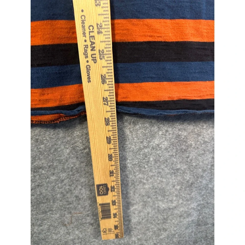 Guess Originals Mens Striped T-Shirt Orange Navy Black Embroidered Logo Large - Picture 4 of 9